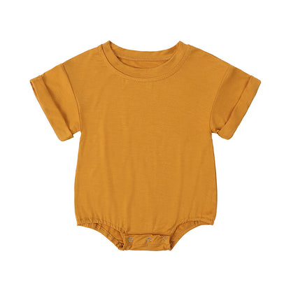 Baby Romper Bamboo Fiber Jumpsuit Casual Newborn Clothes For Boys And Girls Short Sleeve Bodysuit 8