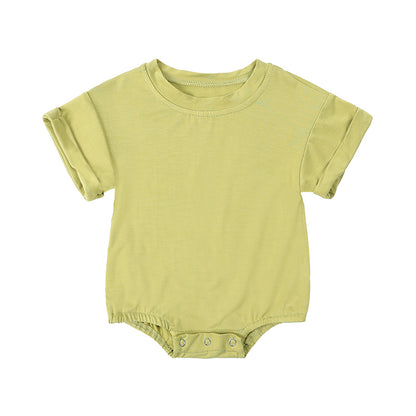 Baby Romper Bamboo Fiber Jumpsuit Casual Newborn Clothes For Boys And Girls Short Sleeve Bodysuit 14