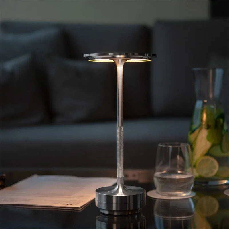 Rechargeable Vintage Desk Lamp, Touch Dimming LED, USB Portable Charging, Atmosphere Night Light for Coffee Shop, Bar