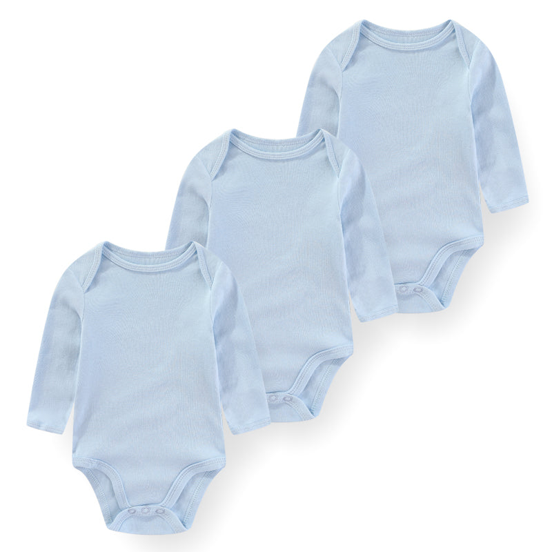3 Pcs Newborn Bodysuit Set, 100% Cotton Soft Infant Onesies, Cartoon Long Sleeve Baby Boy Girl Clothes