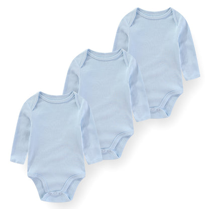 3 Pcs Newborn Bodysuit Set, 100% Cotton Soft Infant Onesies, Cartoon Long Sleeve Baby Boy Girl Clothes