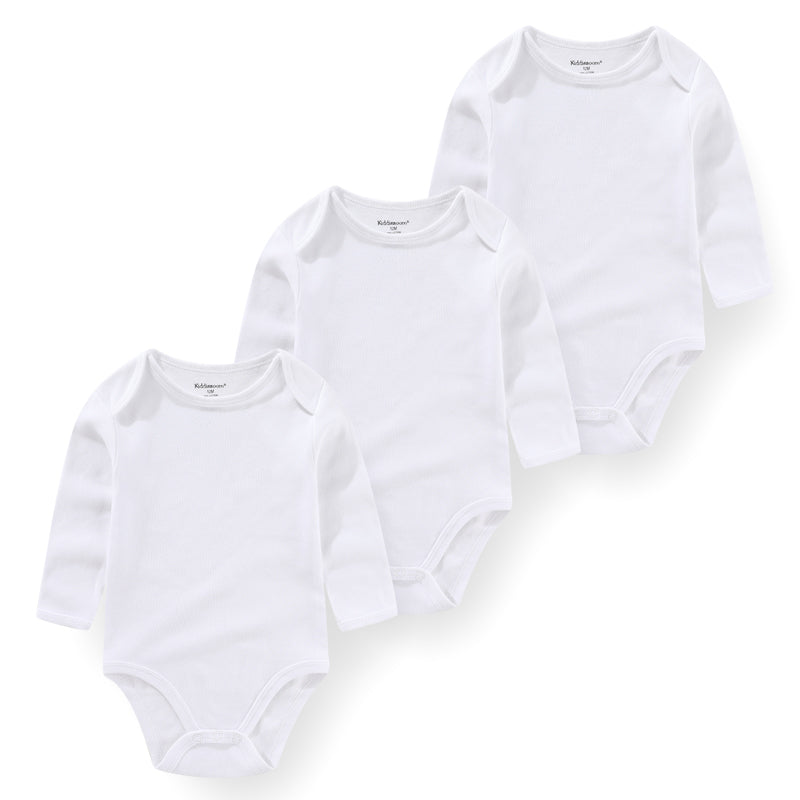 3 Pcs Newborn Bodysuit Set, 100% Cotton Soft Infant Onesies, Cartoon Long Sleeve Baby Boy Girl Clothes