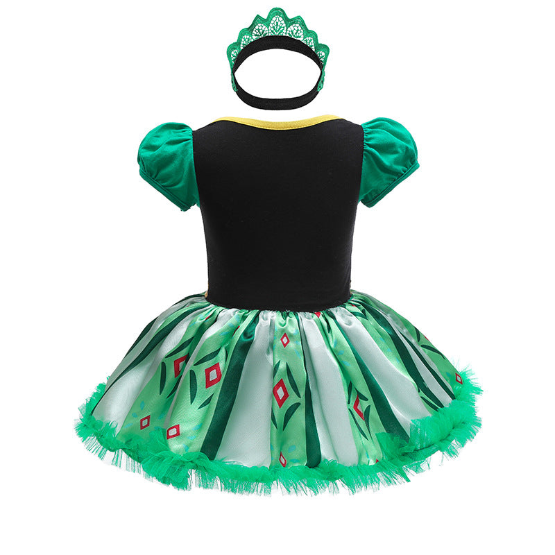 Baby Princess Outfit Infant Tutu Dress Snow Queen Romper Birthday Costume 2