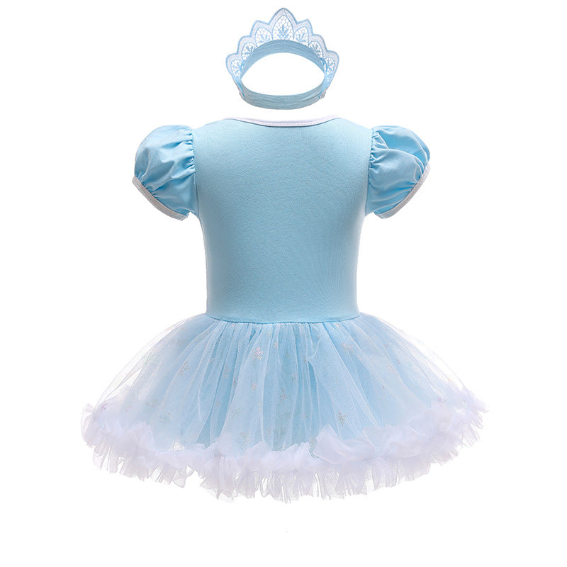 Baby Princess Outfit Infant Tutu Dress Snow Queen Romper Birthday Costume 3