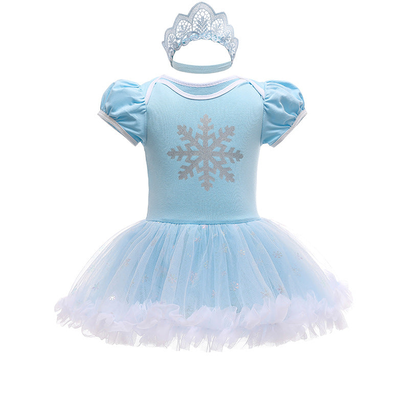 Baby Princess Outfit Infant Tutu Dress Snow Queen Romper Birthday Costume 6