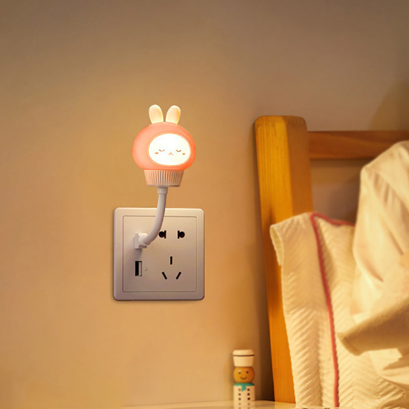 Cartoon Night Light, USB LED Bedside Lamp, Bear Chick Kitten for Kids Bedroom Decor