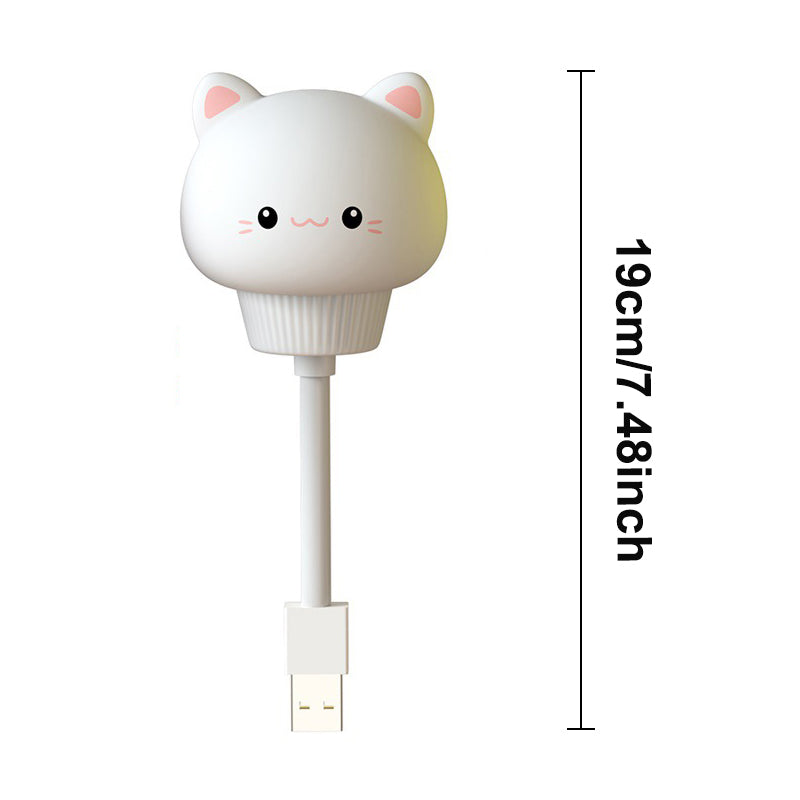 Cartoon Night Light, USB LED Bedside Lamp, Bear Chick Kitten for Kids Bedroom Decor