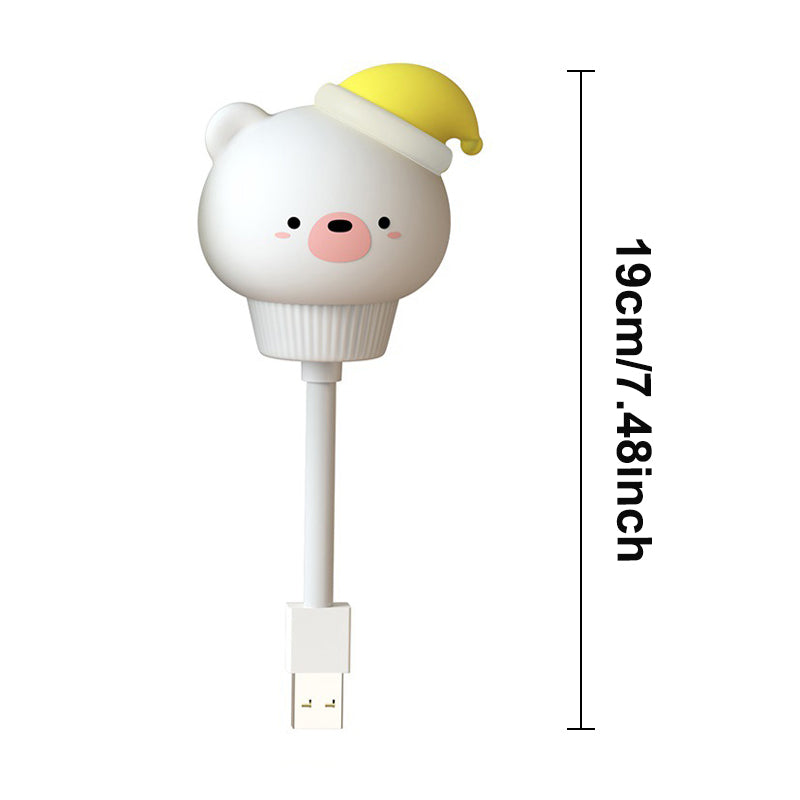Cartoon Night Light, USB LED Bedside Lamp, Bear Chick Kitten for Kids Bedroom Decor