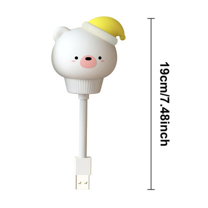 Cartoon Night Light, USB LED Bedside Lamp, Bear Chick Kitten for Kids Bedroom Decor