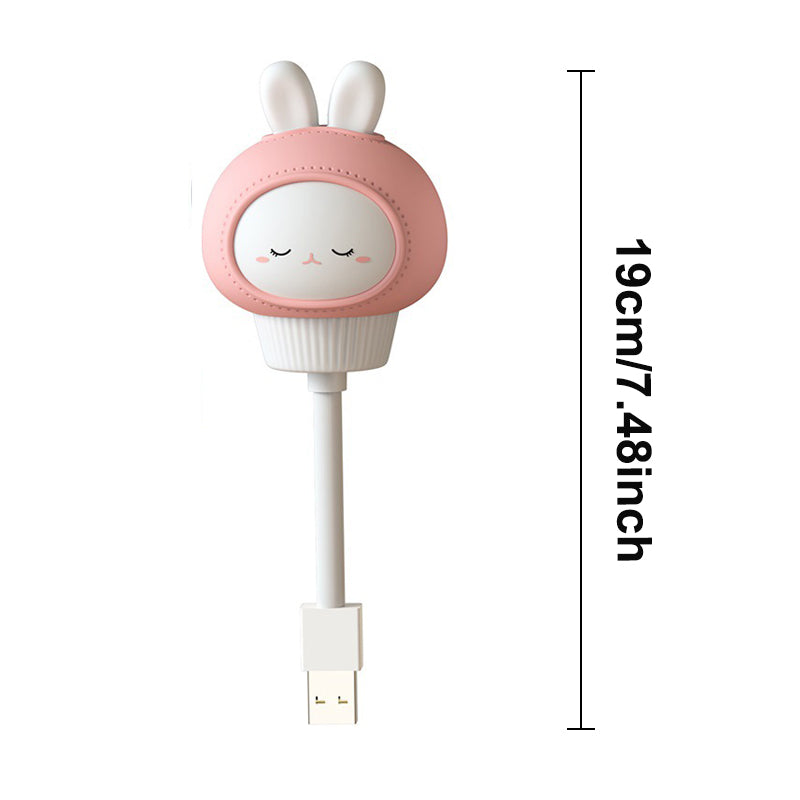 Cartoon Night Light, USB LED Bedside Lamp, Bear Chick Kitten for Kids Bedroom Decor