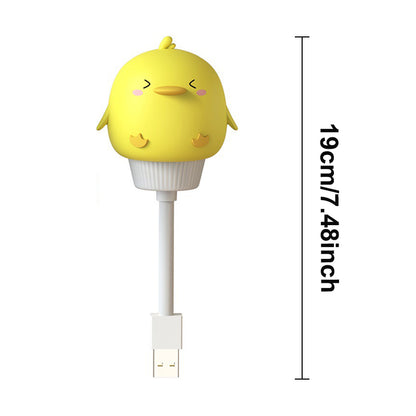 Cartoon Night Light, USB LED Bedside Lamp, Bear Chick Kitten for Kids Bedroom Decor