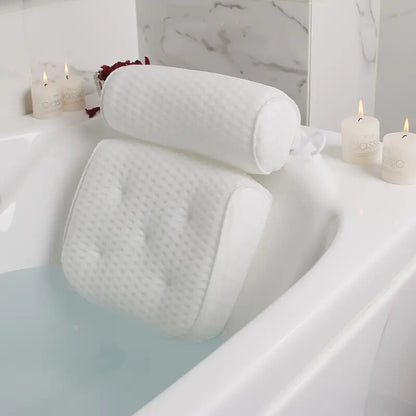 Bathtub Pillow for Neck and Back Support, Anti Slip Spa Cushion, Bathroom Spa Accessory