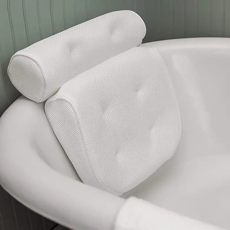 Bathtub Pillow for Neck and Back Support, Anti Slip Spa Cushion, Bathroom Spa Accessory