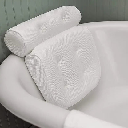 Bathtub Pillow for Neck and Back Support, Anti Slip Spa Cushion, Bathroom Spa Accessory