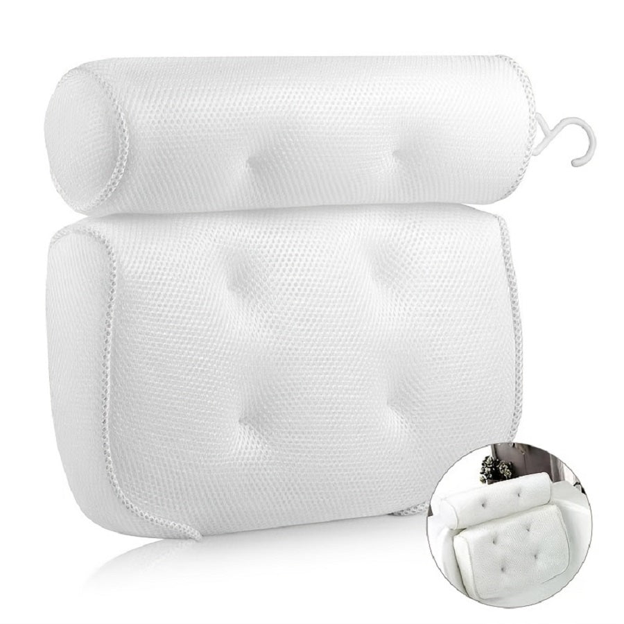 Bathtub Pillow for Neck and Back Support, Anti Slip Spa Cushion, Bathroom Spa Accessory