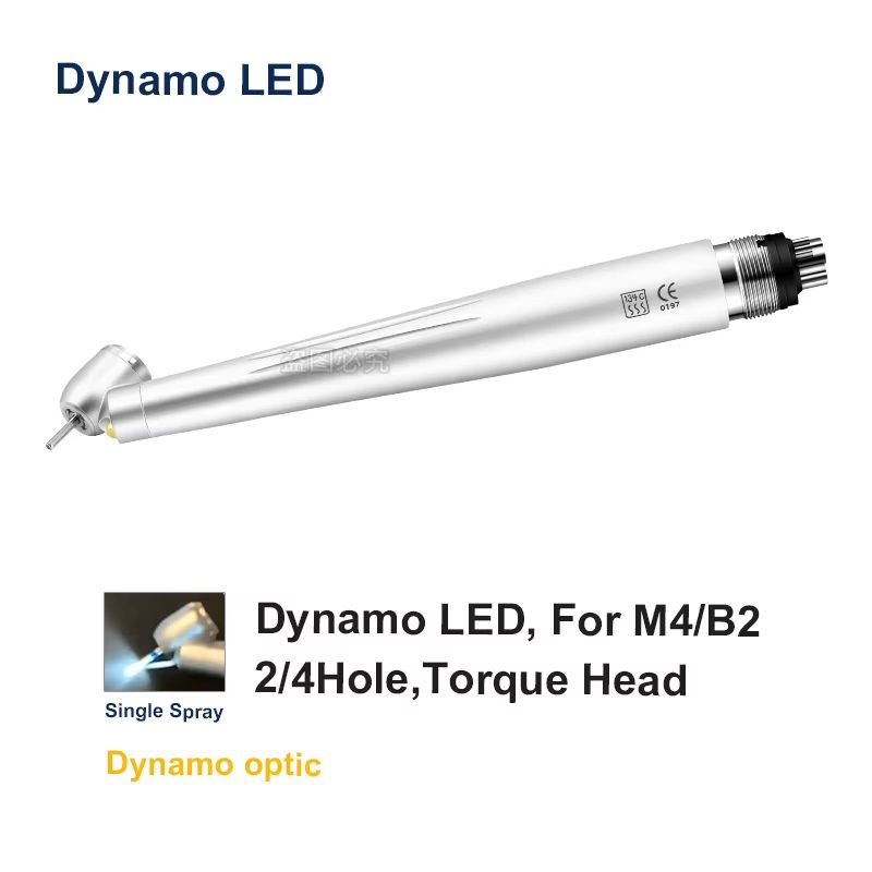 Dental 45° LED High-Speed Handpiece – Push Button E-Generator with Water Spray