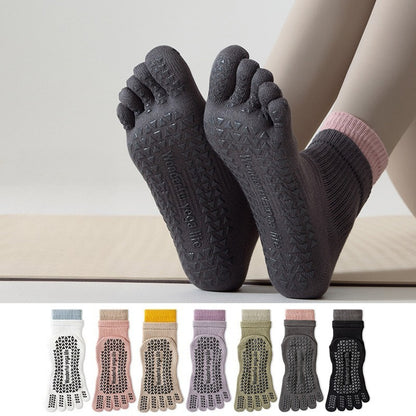 Professional Five Toes Yoga Socks Womens Breathable NonSlip Cotton Pilates  Workout Socks 1