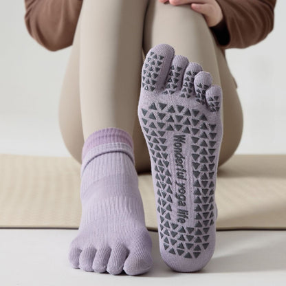 Professional Five Toes Yoga Socks Womens Breathable NonSlip Cotton Pilates  Workout Socks 2