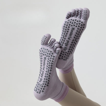 Professional Five Toes Yoga Socks Womens Breathable NonSlip Cotton Pilates  Workout Socks 3