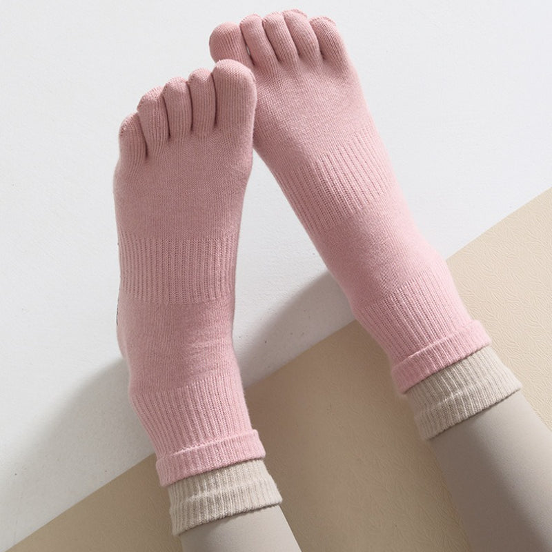 Professional Five Toes Yoga Socks Womens Breathable NonSlip Cotton Pilates  Workout Socks 5