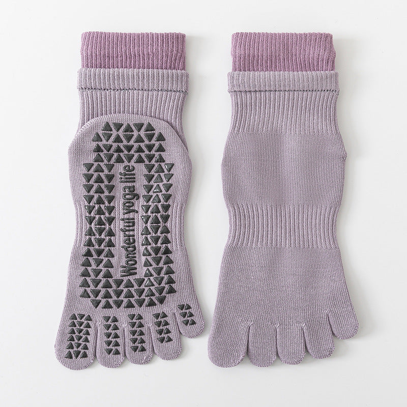 Professional Five Toes Yoga Socks Womens Breathable NonSlip Cotton Pilates  Workout Socks 12