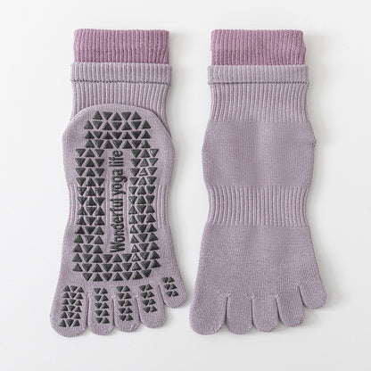 Professional Five Toes Yoga Socks Womens Breathable NonSlip Cotton Pilates  Workout Socks 12