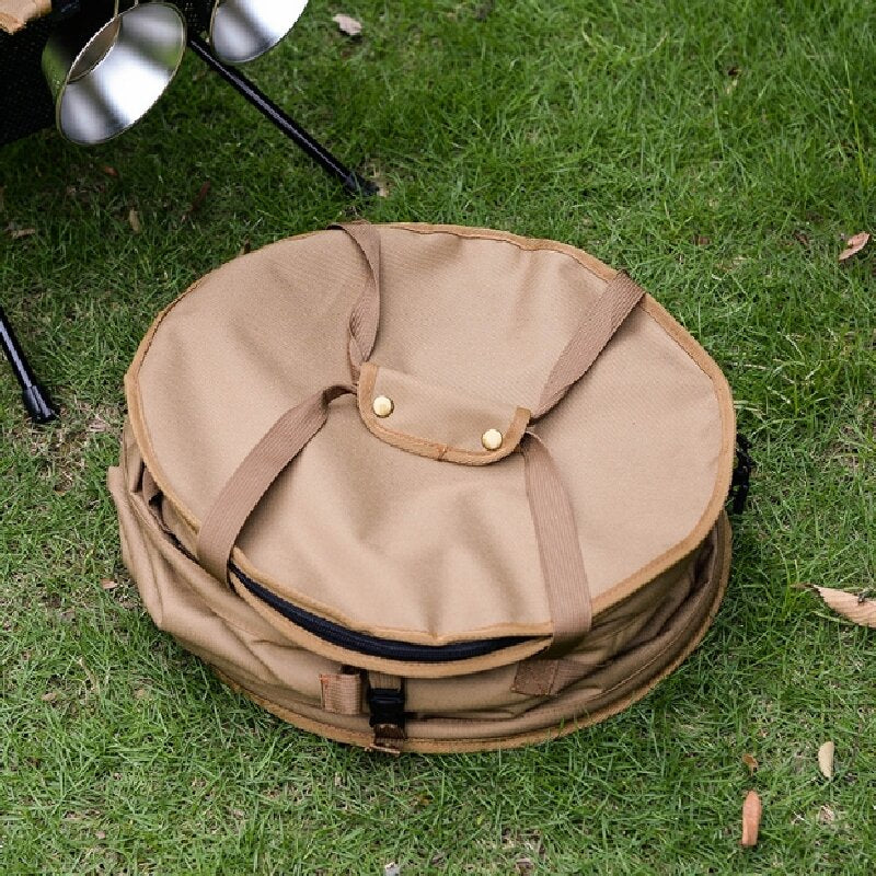 Collapsible Spring Bucket For Travel Oxford Cloth Trash Cans Folding Camping Clothes Sundry Storage 3