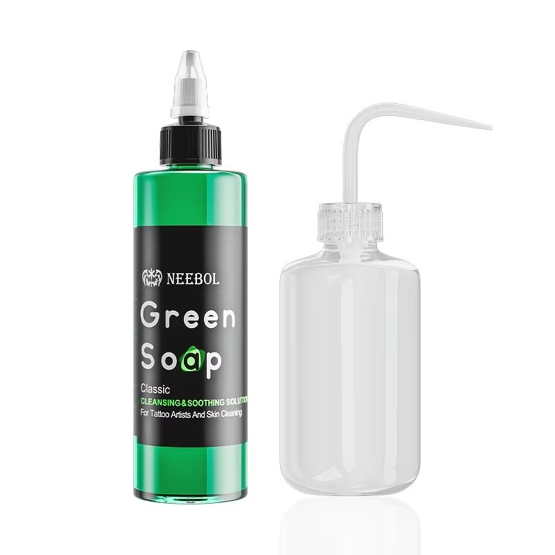 Tattoo Green Soap With Squeeze Bottle  Liquid Cleaning Solution For Aftercare 9