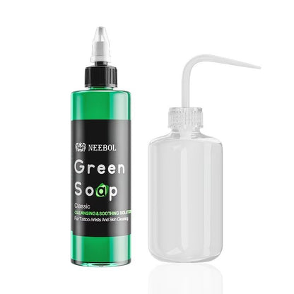 Tattoo Green Soap With Squeeze Bottle  Liquid Cleaning Solution For Aftercare 9