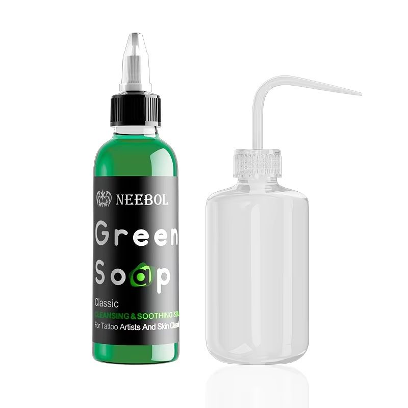 Tattoo Green Soap With Squeeze Bottle  Liquid Cleaning Solution For Aftercare 10