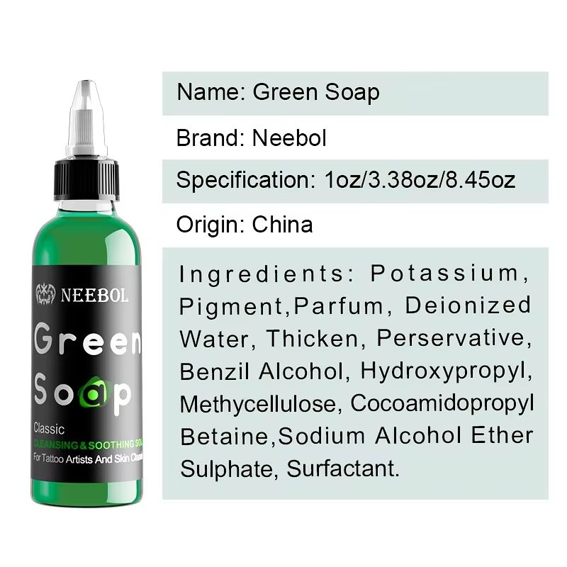 Tattoo Green Soap With Squeeze Bottle  Liquid Cleaning Solution For Aftercare 4