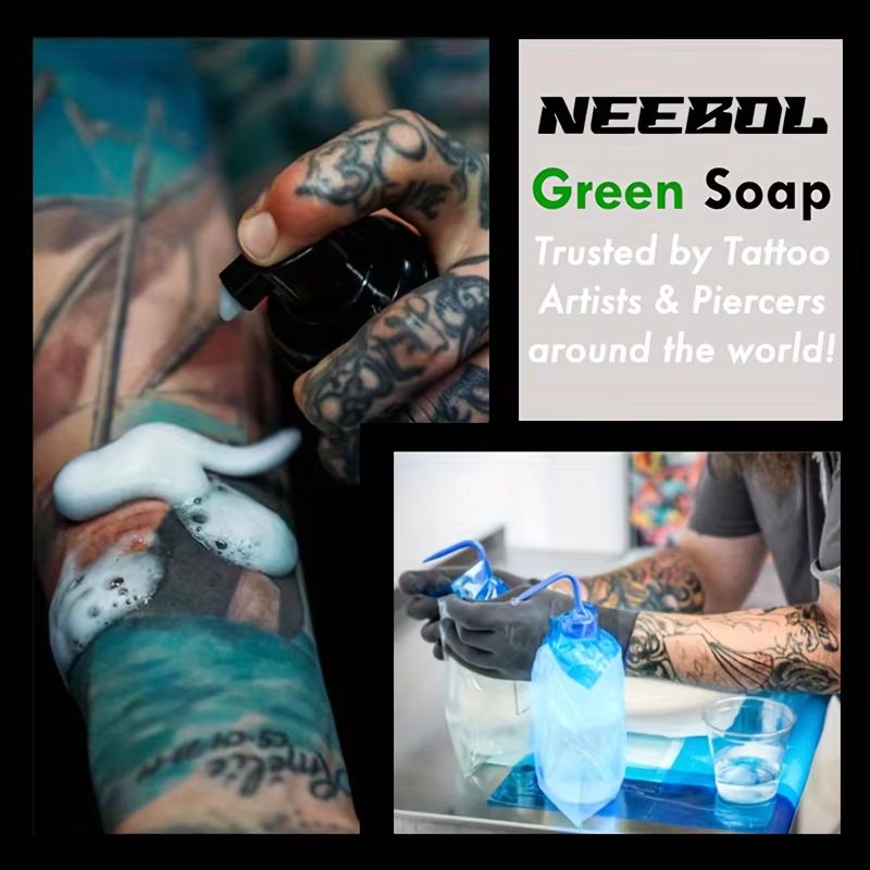 Tattoo Green Soap With Squeeze Bottle  Liquid Cleaning Solution For Aftercare 5