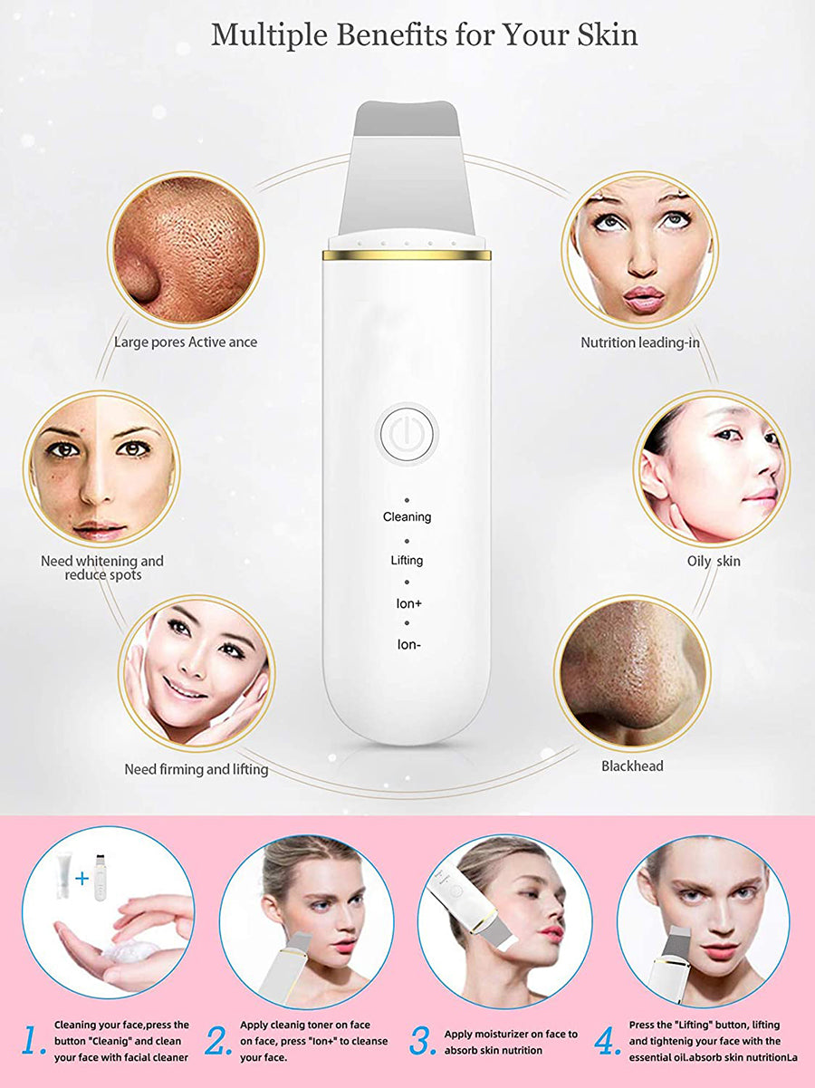 Facial Skin Cleansing Ultrasonic Skin Scrub Skincare Tools Pore Blackhead Cleaning Machine Deep Fac 2