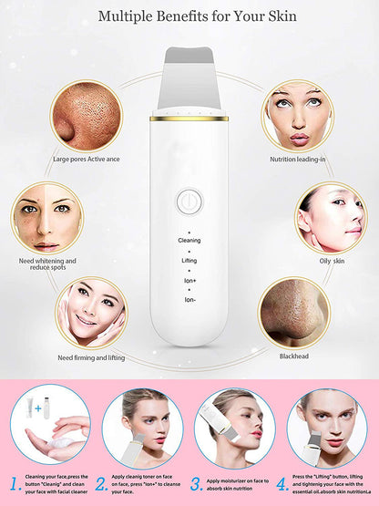 Facial Skin Cleansing Ultrasonic Skin Scrub Skincare Tools Pore Blackhead Cleaning Machine Deep Fac 2