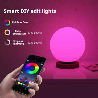 USB Rechargeable LED Table Lamp, Color Changing Night Light, for Bedroom, Office, and Living Room