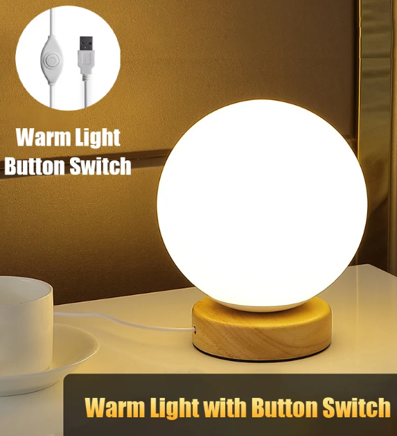USB Rechargeable LED Table Lamp, Color Changing Night Light, for Bedroom, Office, and Living Room