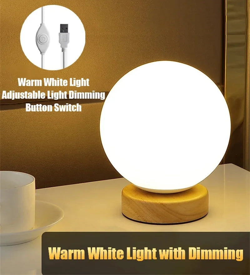 USB Rechargeable LED Table Lamp, Color Changing Night Light, for Bedroom, Office, and Living Room