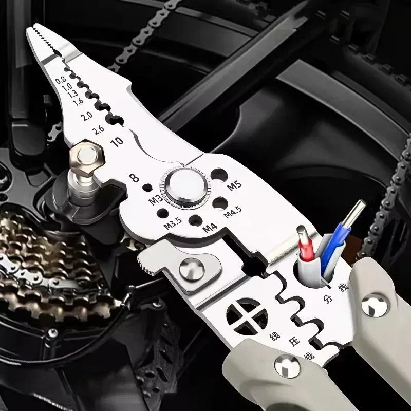 Multi Functional Electrician Pliers for Wire Splitting Stripping Crimping