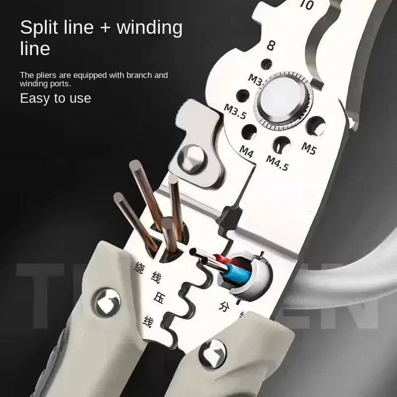 Multi Functional Electrician Pliers For Wire Splitting Stripping Crimping 2