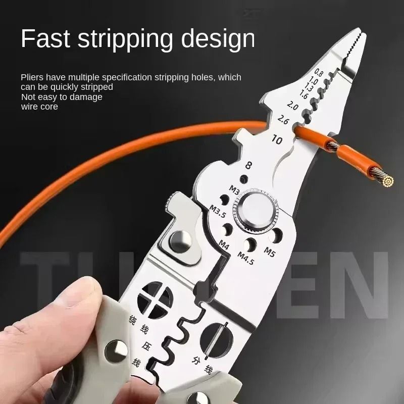 Multi Functional Electrician Pliers For Wire Splitting Stripping Crimping 3