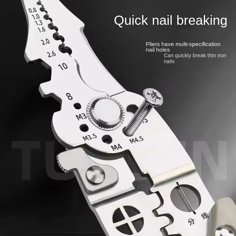 Multi Functional Electrician Pliers For Wire Splitting Stripping Crimping 4