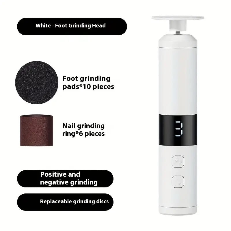 LCD display screen, 3-speed speed adjustment, foot and hand care, 16 interchangeable heads for home, fast charging