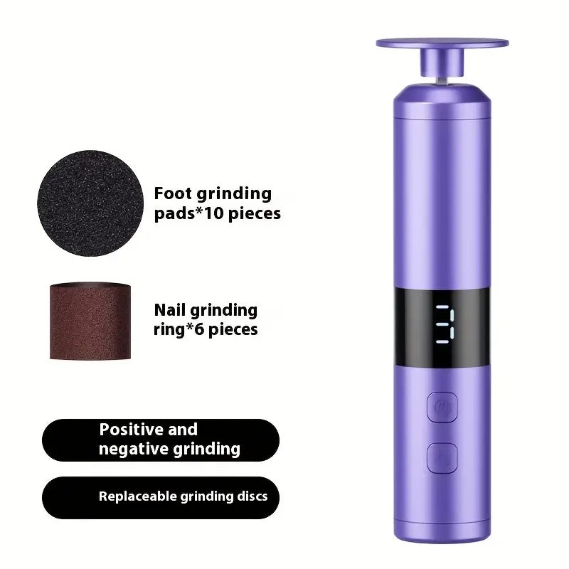 LCD display screen, 3-speed speed adjustment, foot and hand care, 16 interchangeable heads for home, fast charging