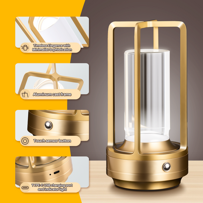 Creative Cordless LED Table Lamp, Portable Desk and Bedside Light, for Outdoor Camping, Restaurant Atmosphere