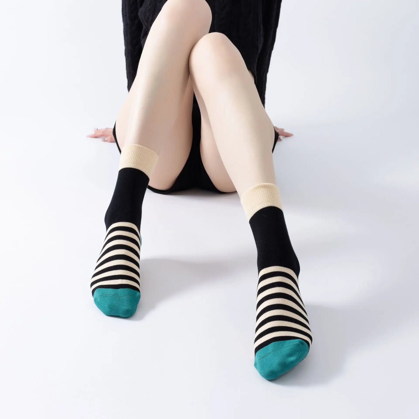 Breathable Striped Cotton Yoga Socks Women AntiSlip Pilates Dance And Sports Socks For Professional 3