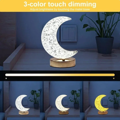 3D Moon Lamp USB Bedside Table Light Crystal Touch Dimming Night Light For Bedroom Girls Room Aesth 1