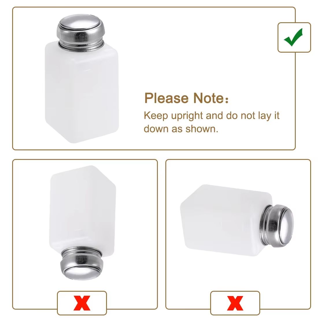 200ML Portable Press Refillable Dispenser  Alcohol UV Gel  Nail Polish Cleaner Bottle 5