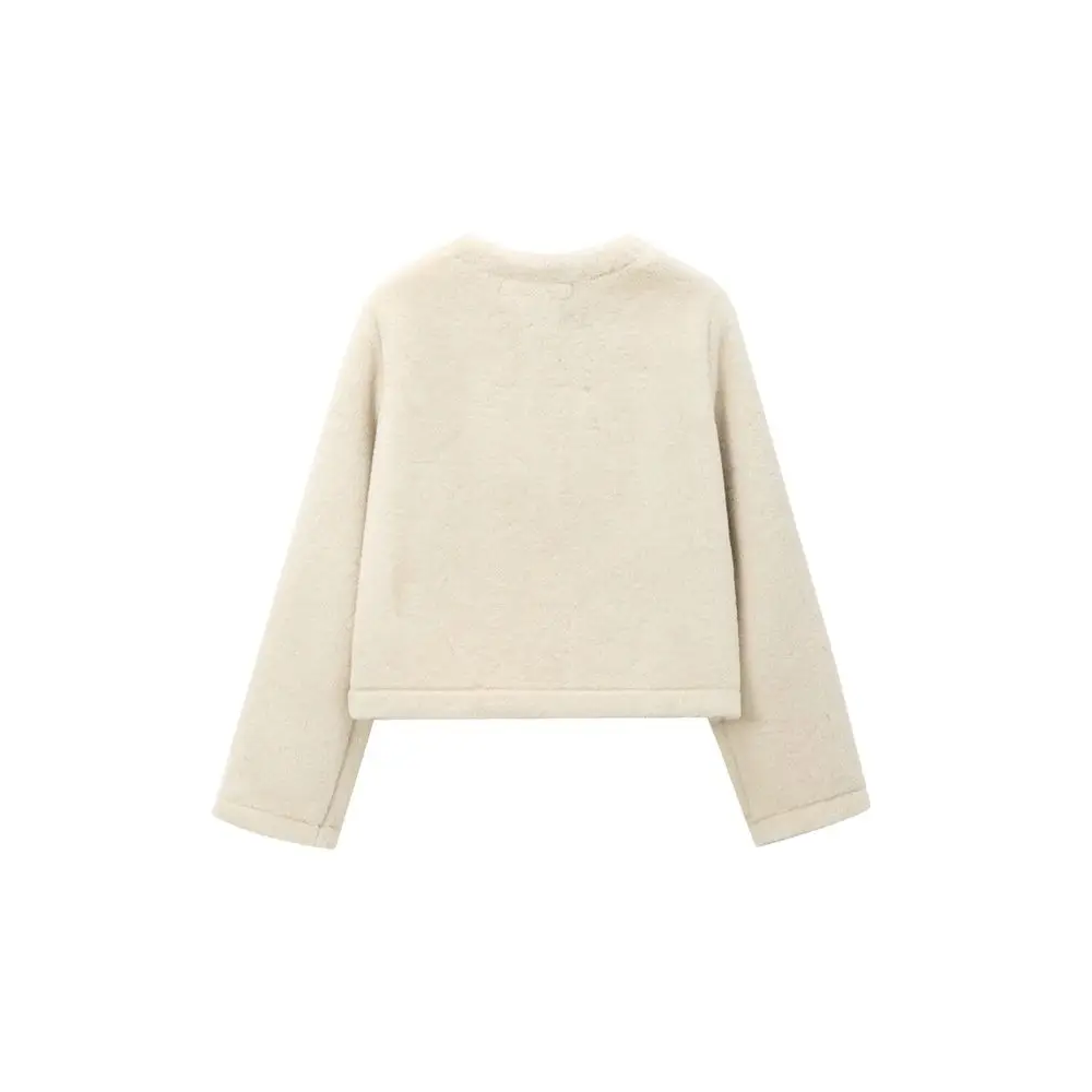 Autumn New Women's Faux Fur Jacket, Thick Fashion Coat, Warm Long Sleeve Outerwear with Front Toggle, Chic Tops