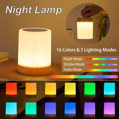 Smart Touch Bedside Table Lamp 16 RGB Colors USB Rechargeable Night Light Desk Lamp Bedroom Decorat 1