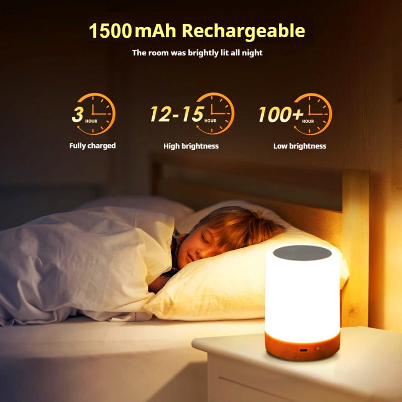Smart Touch Bedside Table Lamp 16 RGB Colors USB Rechargeable Night Light Desk Lamp Bedroom Decorat 5